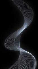 Wallpaper theme with white wavy lines on black background illustration