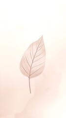 Delicate Pastel Leaf Skeleton Aesthetic Minimalist Background Illustration Title
