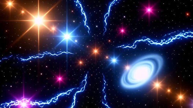 Abstract space energy transfer with stars and galaxy