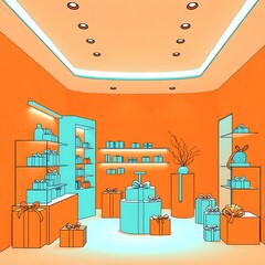 vector illustration of modern living room