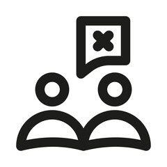 Rejection disagreement icon. Modern professional minimal line vector icon representing denial conflict clarity decision and clean visual design