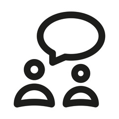 Business conversation icon. Modern professional minimal line vector icon illustrating communication discussion clarity collaboration strategy and clean visual design