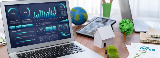 Business data dashboard provide business intelligence analytic for marketing strategy planning brisk with big data set to analyze customer demands and foreseeing business future