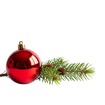 red christmas ball on white background