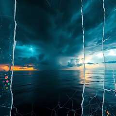 lightning over water