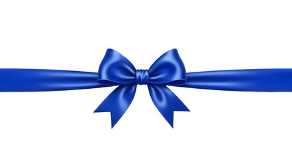 Elegant blue ribbon bow isolated design isolated on transparent background