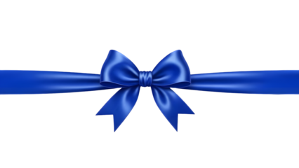 Elegant blue ribbon bow isolated design isolated on transparent background