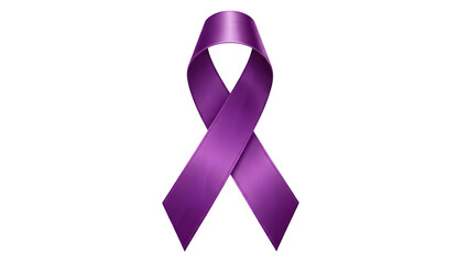 Purple ribbon awareness symbol isolated on transparent background