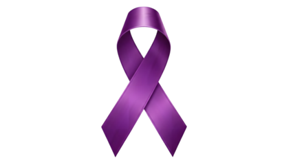 Purple ribbon awareness symbol isolated on transparent background