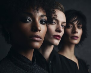 Artistic portrait of individuals representing various gender identities with natural styling