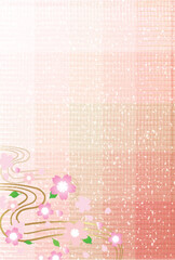 和柄　桜　年賀状　背景	