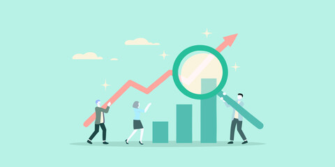 Analyzing growth trends with teamwork and data investigation for success