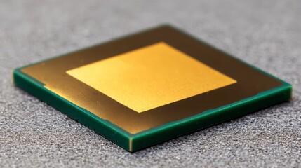 Precision Silicon Chip: A close-up view unveils a cutting-edge silicon chip, showcasing its intricate design and advanced technology.