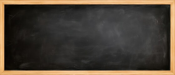 The Chalkboard in Wooden Frame with Blank Blackboard Background for Teaching