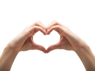 Obraz premium Hands forming a heart shape, symbolizing love, care, affection, friendship, romance, and solidarity gesture