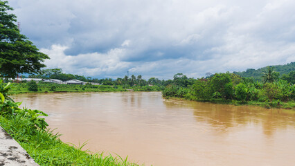 The Citanduy River, Banjar City, overflowed due to high rainfall and caused flooding.