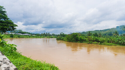 The Citanduy River, Banjar City, overflowed due to high rainfall and caused flooding.