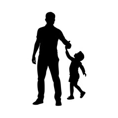 Father With Toddler Silhouette Vector Illustration