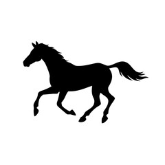 Horse Galloping Silhouette Vector Illustration