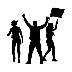 Inclusive Protest Silhouette Vector Illustration