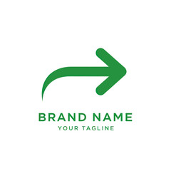 Green Arrow Forward Direction Symbol.