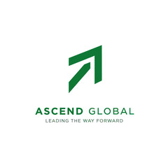 Ascend Global Logo with Green Upward Arrow and Slogan.