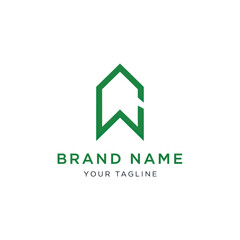 Green Abstract Letter W Logo Design.