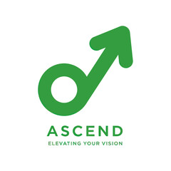 Green Ascend Logo with Upward Arrow Symbol.
