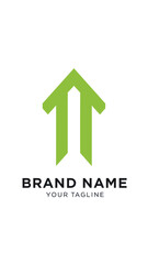 Green Upward Arrow Logo Design for Business Growth and Success.