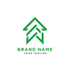 Green Arrow Upward Growth Logo Design.