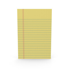 Yellow Ruled Paper Sheet