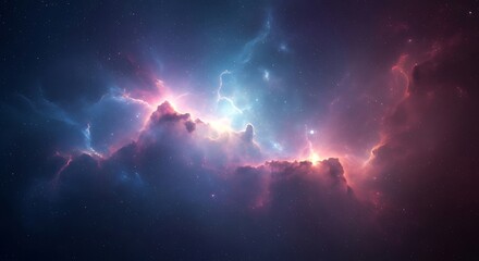 Vibrant nebula in deep space with stars galaxy cosmos