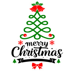 Merry Christmas. Happy New Year, 2023. Typography set. Vector logo, emblems, text design. Usable for banners, greeting cards, gifts etc.