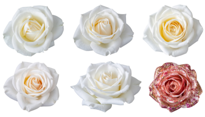 白とピンクのバラセット