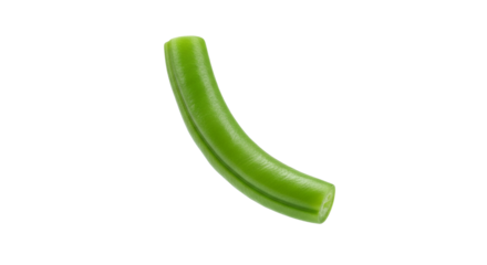 Single vibrant green bean, a study in simple curves and fresh, natural color isolated against pristine backdrop, perfect for culinary themed designs