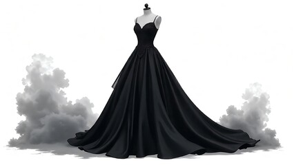 Black Create a modern bridesmaid dress in satin fabric with a sleek A-line cut. The design should include a halter neckline, open back, and subtle beadwork along the waistline. Use jewel-toned  like e