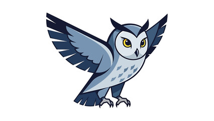 Whisking Owl Illustration A Majestic Bird in Flight with Detailed Feathers and Piercing Gaze