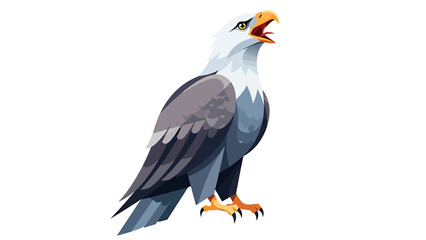 Vibrant illustration of a majestic bald eagle, its powerful call echoing, symbolizing strength, freedom, and the untamed spirit of the wilderness in a dynamic, illustrative style