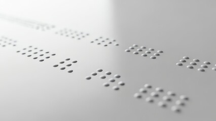 Braille text on a white surface