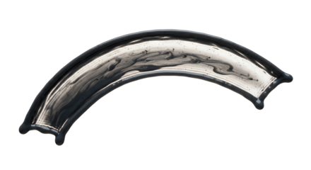 Dramatic arc of liquid paint creates a visually stunning and dynamic composition with its fluid texture and contrasting tones