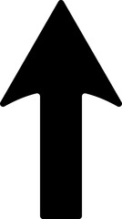 Upward direction arrow symbol on white background simple icon