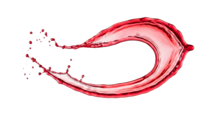 Vibrant crimson liquid surge capturing motion and fluidity in a dynamic splash illustration on pure white canvas creating a stunning visual impact