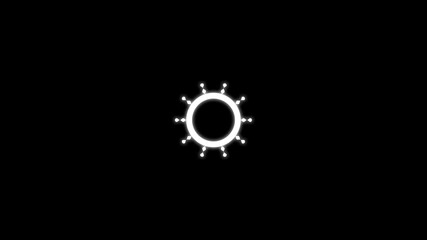 Spark bursts and circle explosion animation with shiny vector click effect, firework pop-up blast loop on black screen for dynamic video motion graphics
