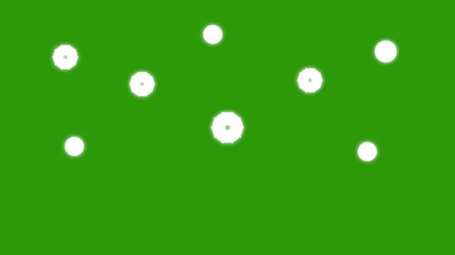 Circle blast firework animation with shiny vector spark lines, glowing pop-up click burst, looping explosion motion graphics on green background for 4K video projects