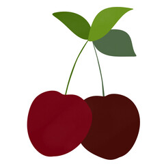 red cherry isolated on white