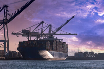 Container ship full of cargo