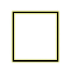 Neon Double Line Frame on Transparent Background