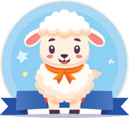 Cute Cartoon Sheep Character 