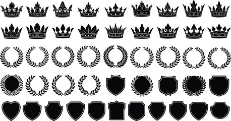 Vector icon collection of black lightning bolt symbols, illustrating electricity, power, energy, speed, danger, thunder, storm, and warning signal concepts.