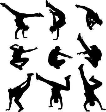 Capoeira and Acrobatics Silhouettes